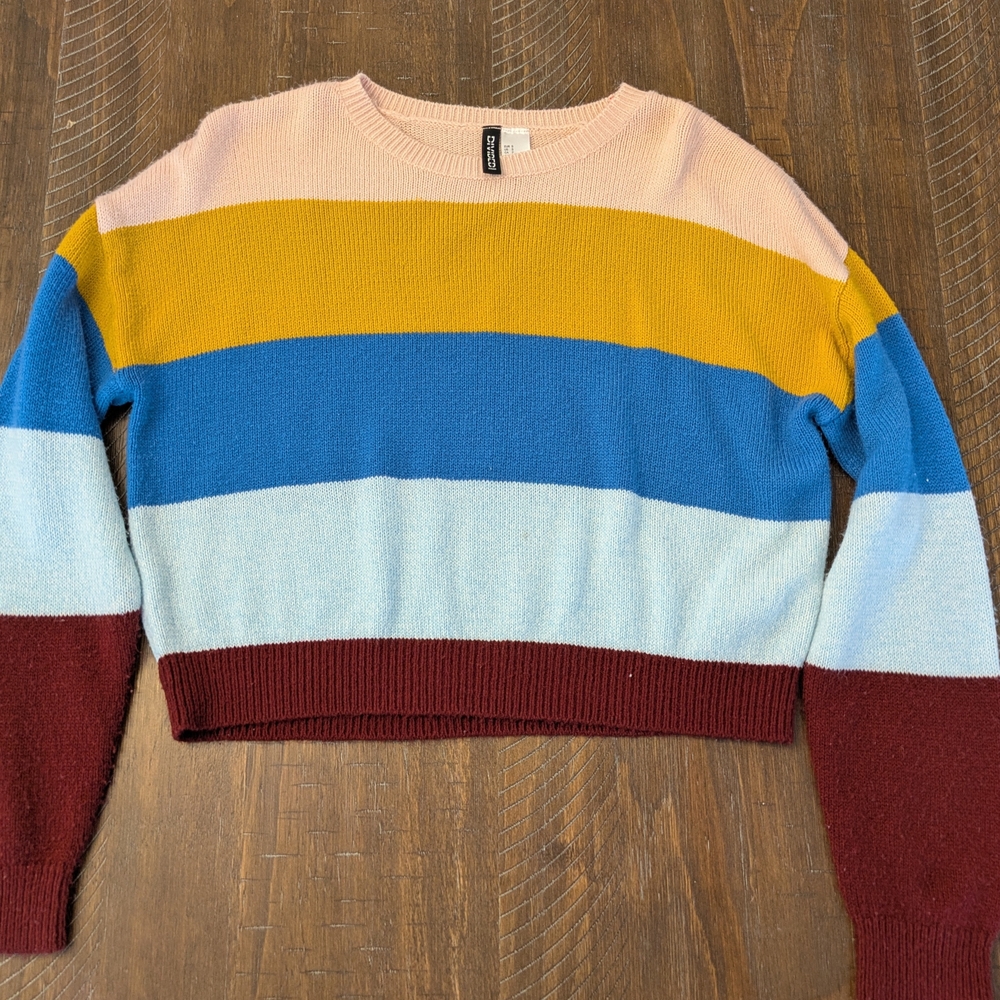 H&M Multicolor Striped Crew Neck Sweater